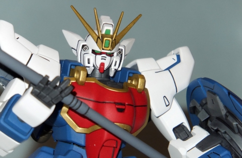 Seeing Red!! I love the red under a Gundam's eyes, and I want all my Wing Retcons to have it too! I think it looks fabulous, and makes the Shenlong fit in with its Gundam forebears much better. 